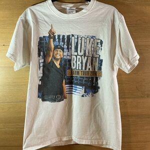 Luke Bryan Farm Tour 2014 Men’s Large Port and Company White Tour Graphic Tee